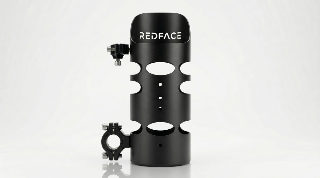 Uchwyt motocyklowy REDFACE ADV z aluminiową obejmą montażową, zbliżenie